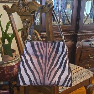 Coach Zebra Print Shoulder Bag - Black and Brown Tones